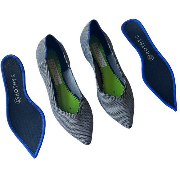 Rothy's The Point Flats Cloud Gray Birdseye Size 9.5 - Picture 2 of 7